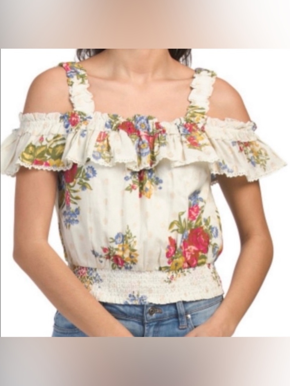 House of Harlow 1960 Helena off the shoulder top Large